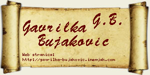 Gavrilka Bujaković vizit kartica